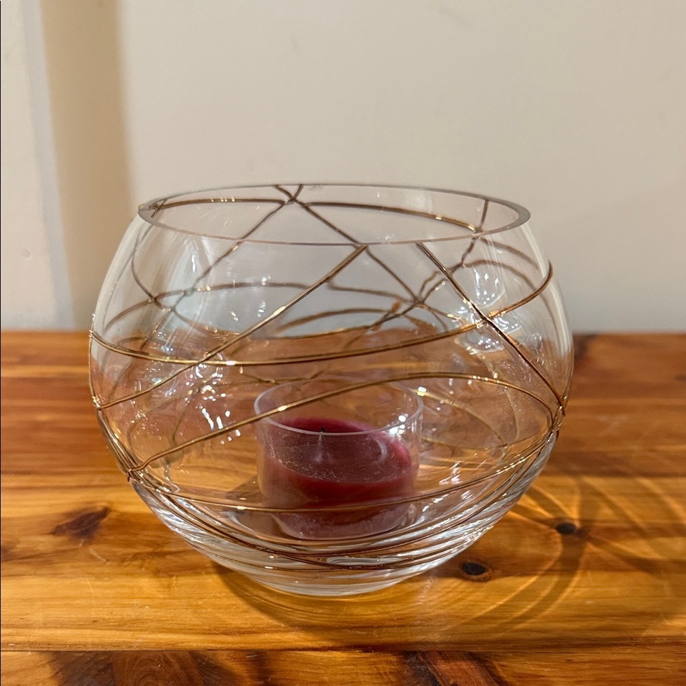 Vintage Retired Partylite Calypso Gold Tealight Holder